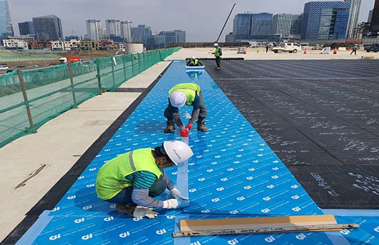 PET방근시트 겹침부 보강